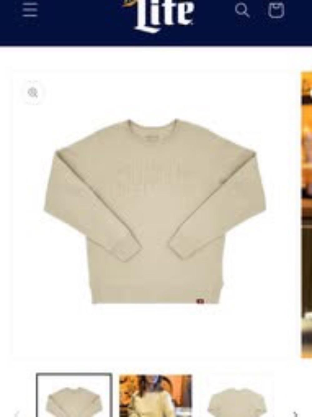 BRAND NEW Official Miller Lite Crew Neck Sweatshirt